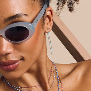 Classic Gigi dangling Turquoise earrings, Rose Gold | Gigi Clozeau