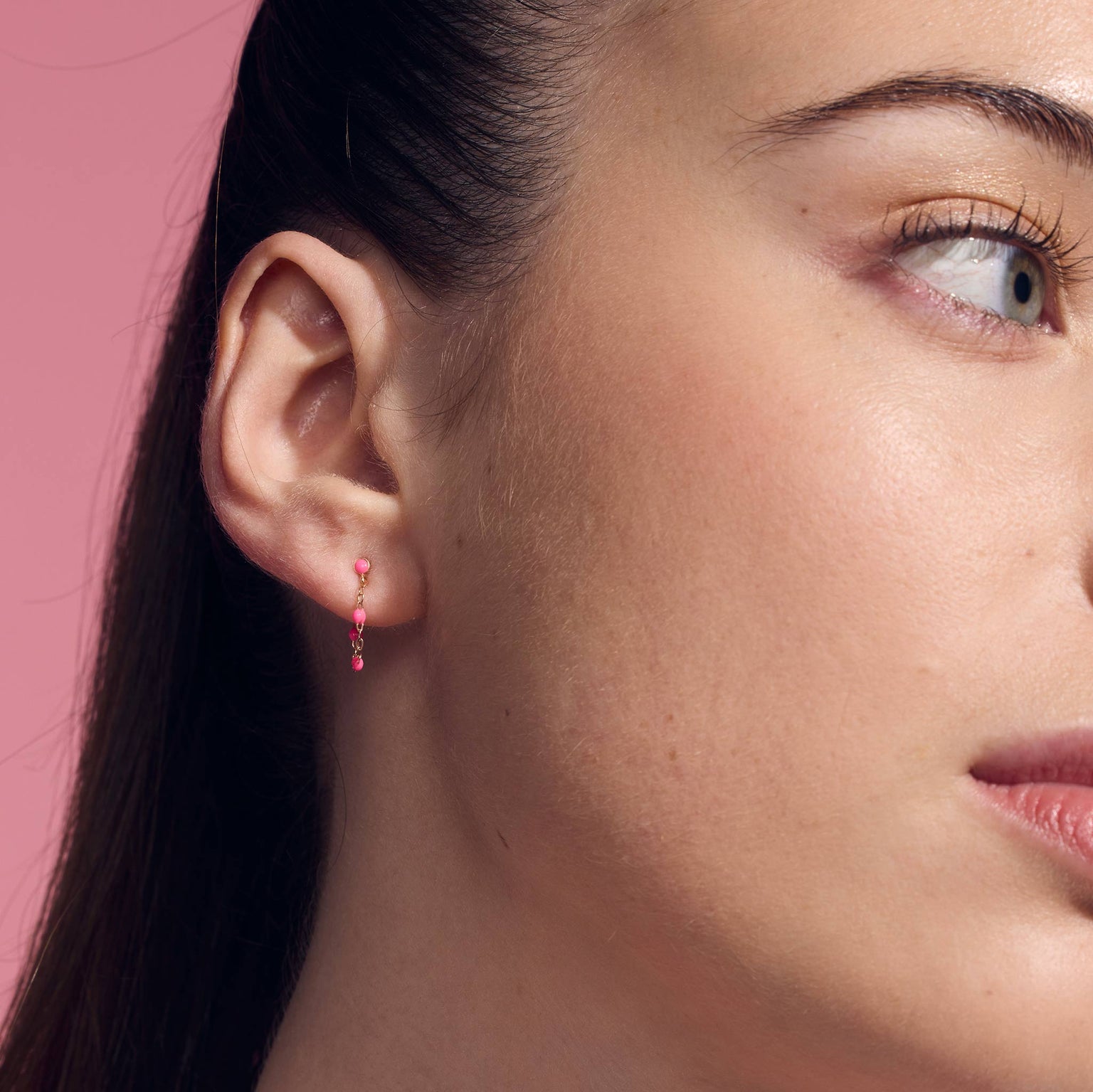 Gigi Clozeau - Classic Gigi Pink earrings, Yellow Gold