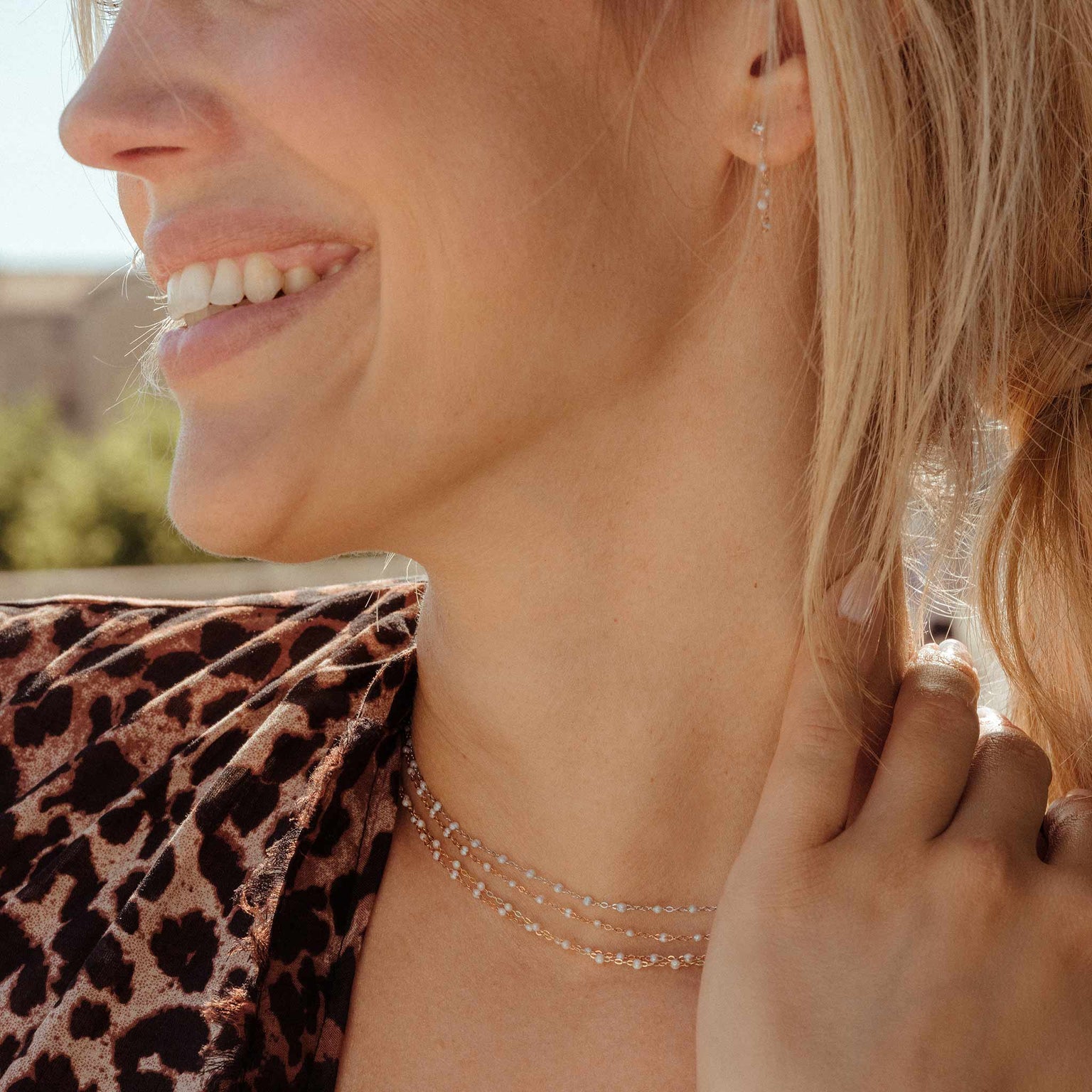 Gigi Clozeau - Classic Gigi Opal necklace, Rose Gold, 16.5"