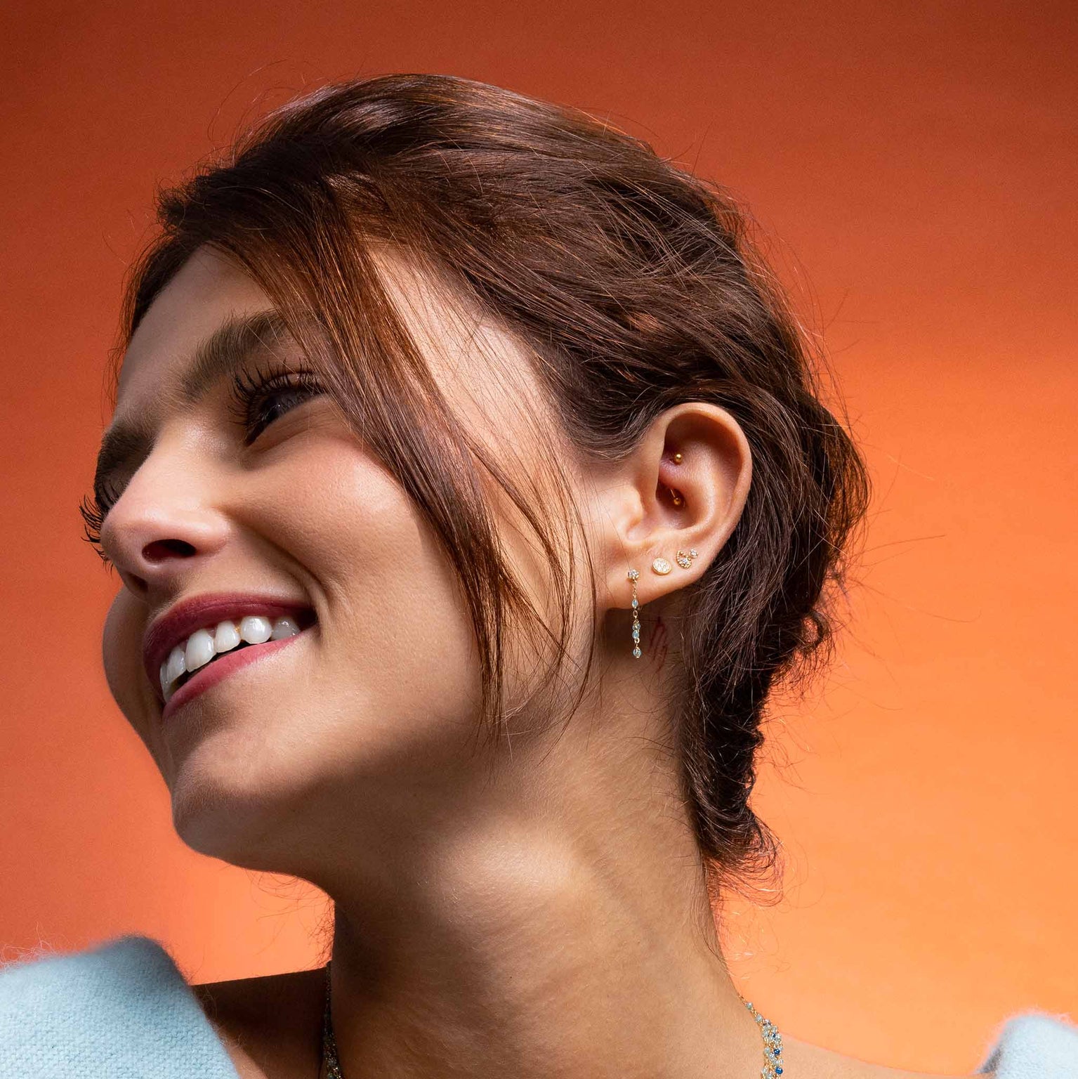 Gigi Clozeau - Gigi Supreme Diamond earrings, Aqua, Yellow Gold