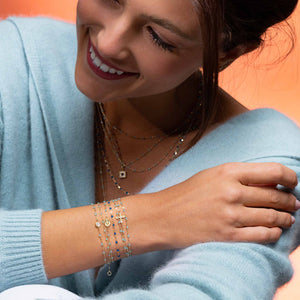 Gigi Clozeau - Puce Classic Gigi Aqua diamond bracelet, Yellow Gold, 6.7"