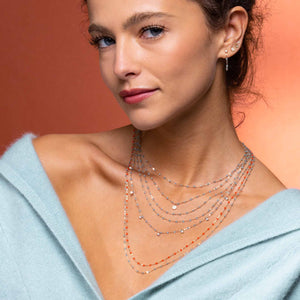 Gigi Clozeau - Puce Classic Gigi Aqua diamond necklace, Rose Gold, 16.5"