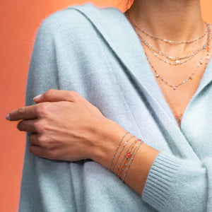 Gigi Clozeau - North Star Classic Gigi Coral diamond bracelet, Rose Gold, 6.7"