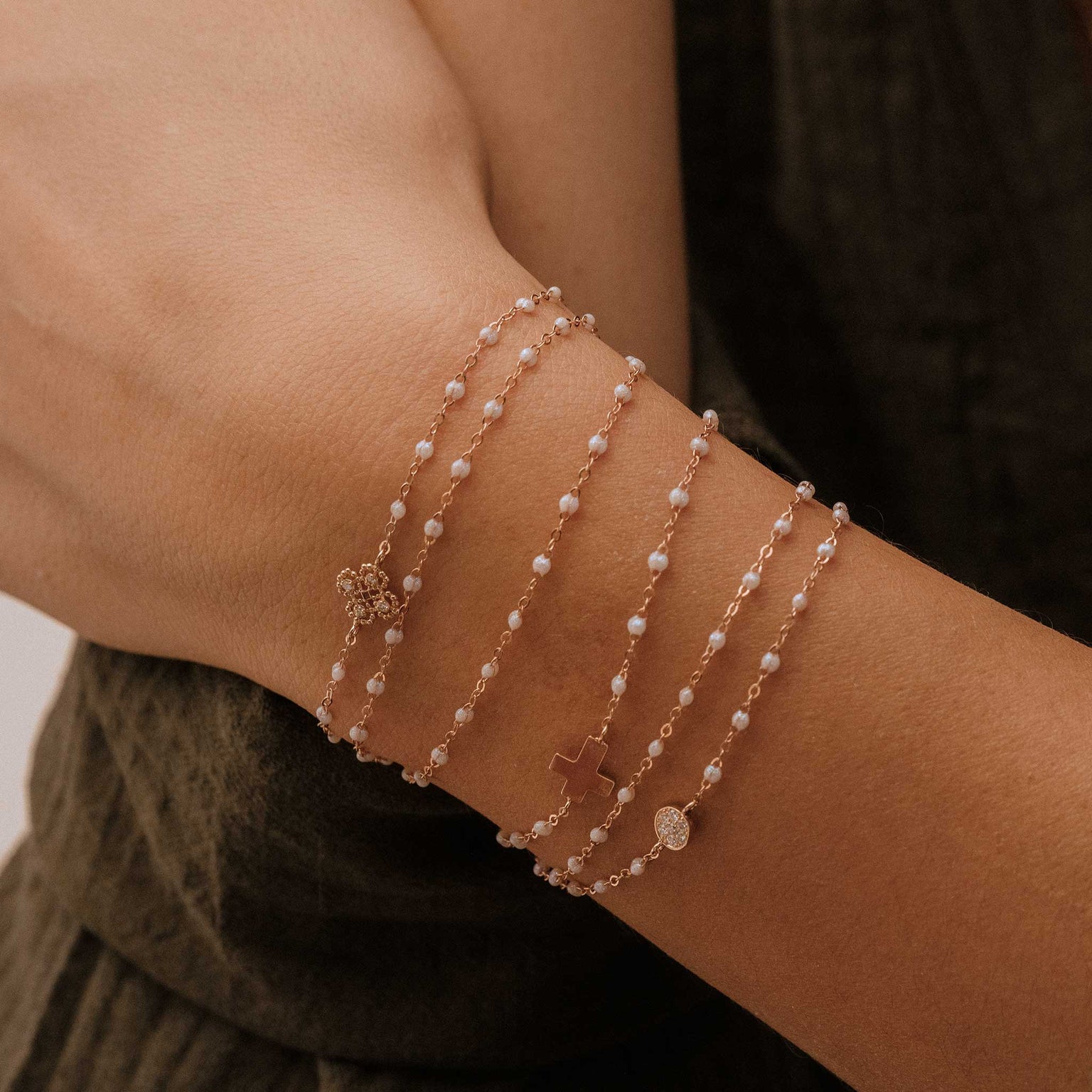 Gigi Clozeau - Puce Classic Gigi Opal diamond bracelet, Yellow Gold, 6.7"