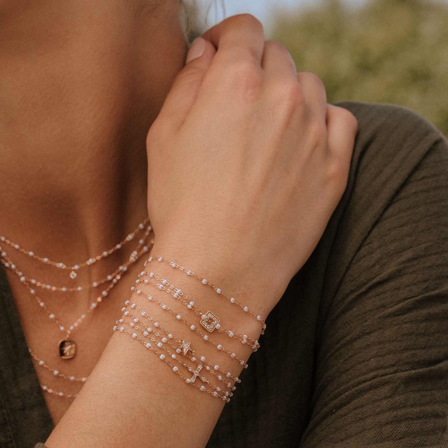 Gigi Clozeau - Classic Gigi Opal bracelet, Rose Gold, 5.9"