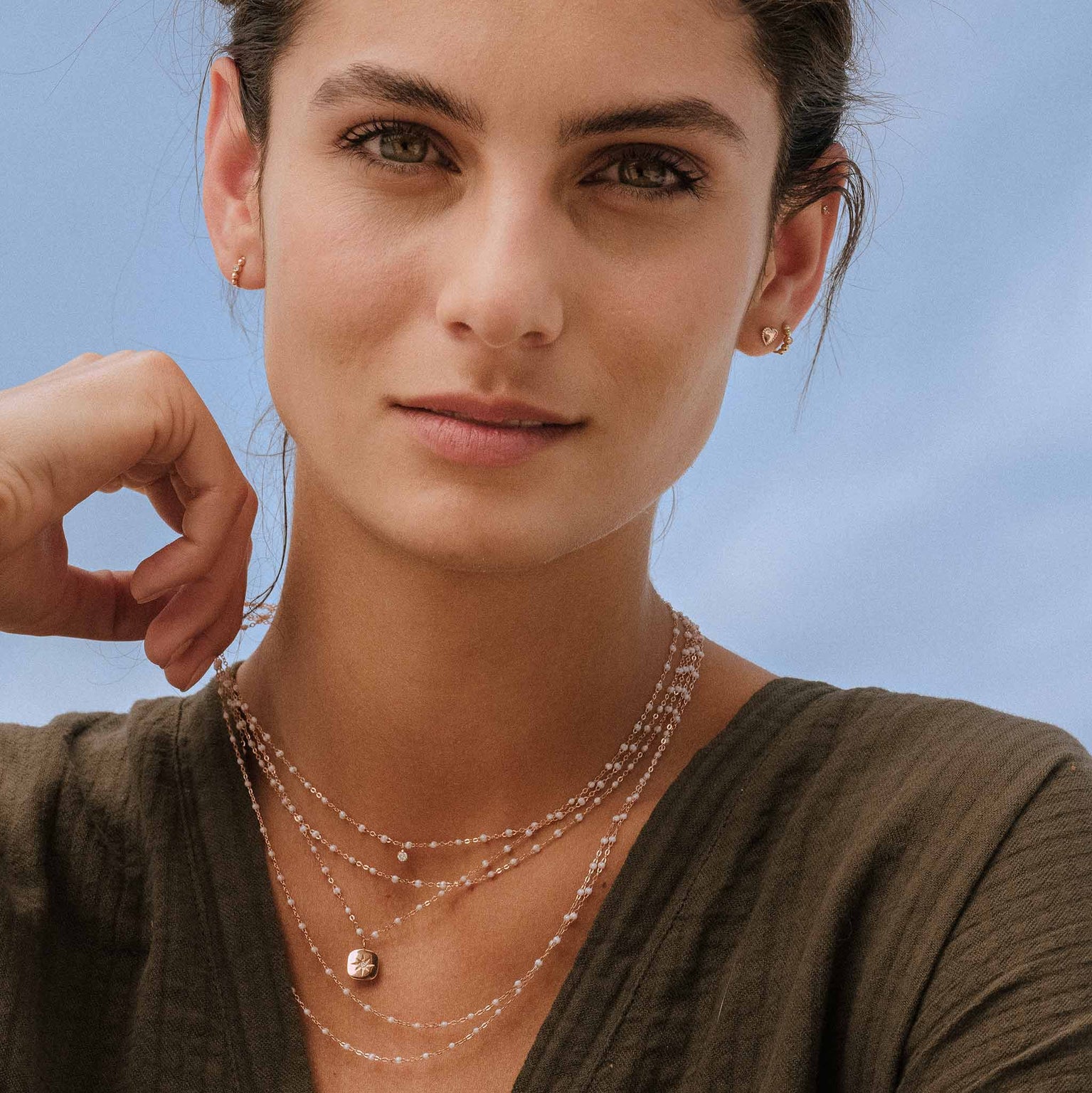 Gigi Clozeau - Classic Gigi Opal necklace, Rose Gold, 16.5"