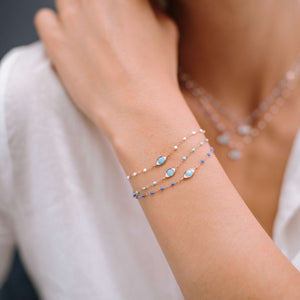 Gigi Clozeau - Eye Classic Gigi White bracelet, Rose Gold, 6.7"