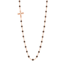 Gigi Clozeau - Vintage Cross Diamond Necklace, Quartz, Rose Gold, 16.5"