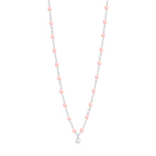 Gigi Clozeau - Gigi Supreme Classic 1 Diamond Necklace, Baby Pink, White Gold, 16.5"