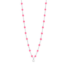 Gigi Clozeau - Gigi Supreme Classic 1 Diamond Necklace, Pink, White Gold, 16.5"