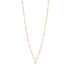 Gigi Clozeau - Gigi Supreme Classic 1 Diamond Necklace, Baby Pink, Yellow Gold, 16.5"