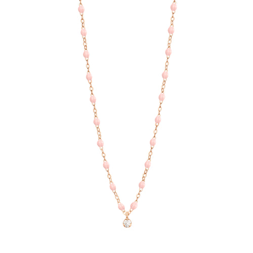 Gigi Supreme Classic 1 Diamond Necklace, Baby Pink, Rose Gold, 16.5