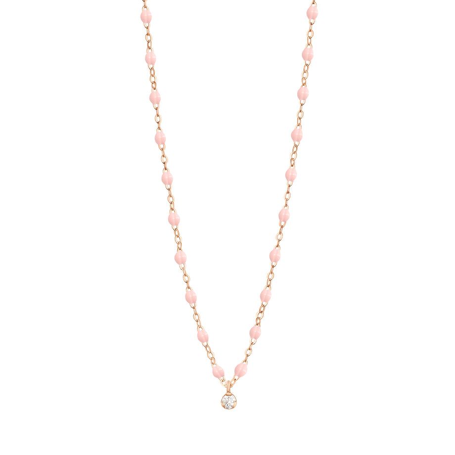 Gigi Supreme Classic 1 Diamond Necklace, Baby Pink, Rose Gold, 16.5