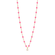 Gigi Clozeau - Gigi Supreme Classic 1 Diamond Necklace, Pink, Rose Gold, 16.5"