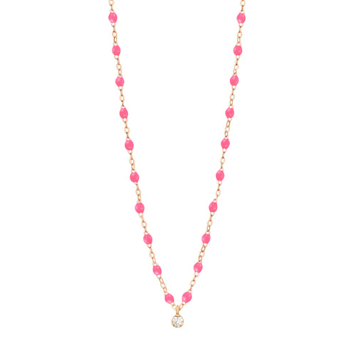 Gigi Supreme Classic 1 Diamond Necklace, Pink, Rose Gold, 16.5
