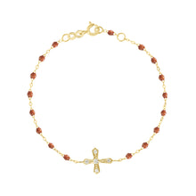 Gigi Clozeau - Classic Cross Vintage Diamond Fauve bracelet, Yellow Gold, 6.7"
