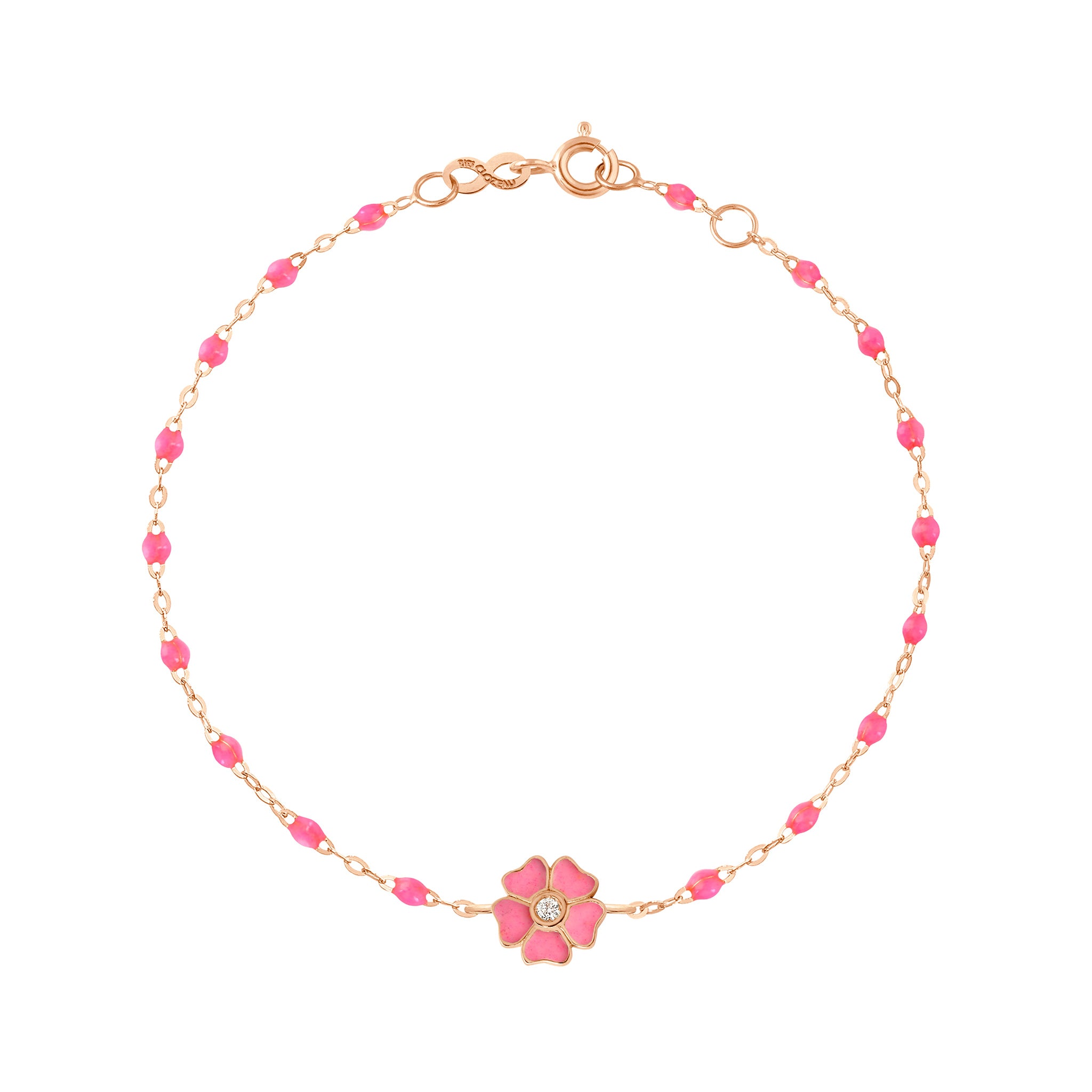 Flower Classic Gigi Pink diamond bracelet, Rose Gold, 6.7