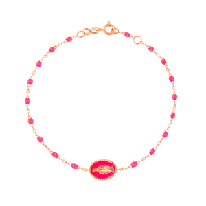 Gigi Clozeau - Madone resin charm Classic Gigi Pink bracelet, Rose Gold, 6.7"