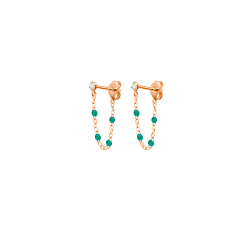 Gigi Clozeau - Gigi Supreme Diamond earrings, Emerald, Rose Gold