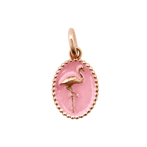 Gigi Clozeau - Flamingo Fuchsia Resin pendant, Rose Gold
