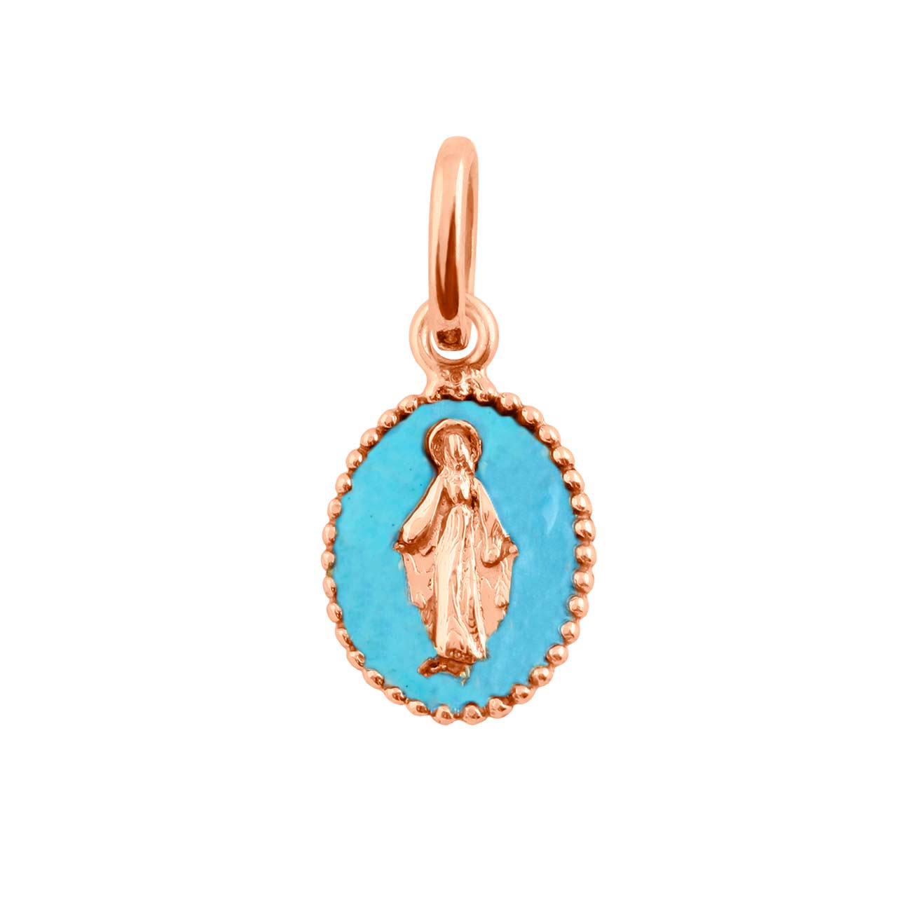 Gigi Clozeau - Madone Turquoise Resin pendant, Rose gold