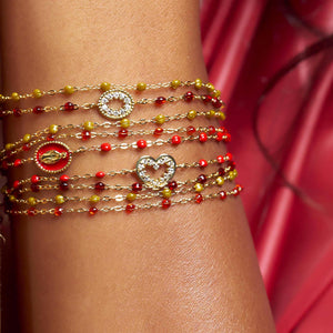 Gigi Clozeau - Heart Supreme Classic Gigi diamond bracelet, Poppy, Rose Gold, 6.7"