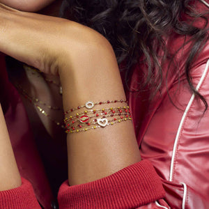 Gigi Clozeau - Heart Supreme Classic Gigi diamond bracelet, Poppy, Rose Gold, 6.7"