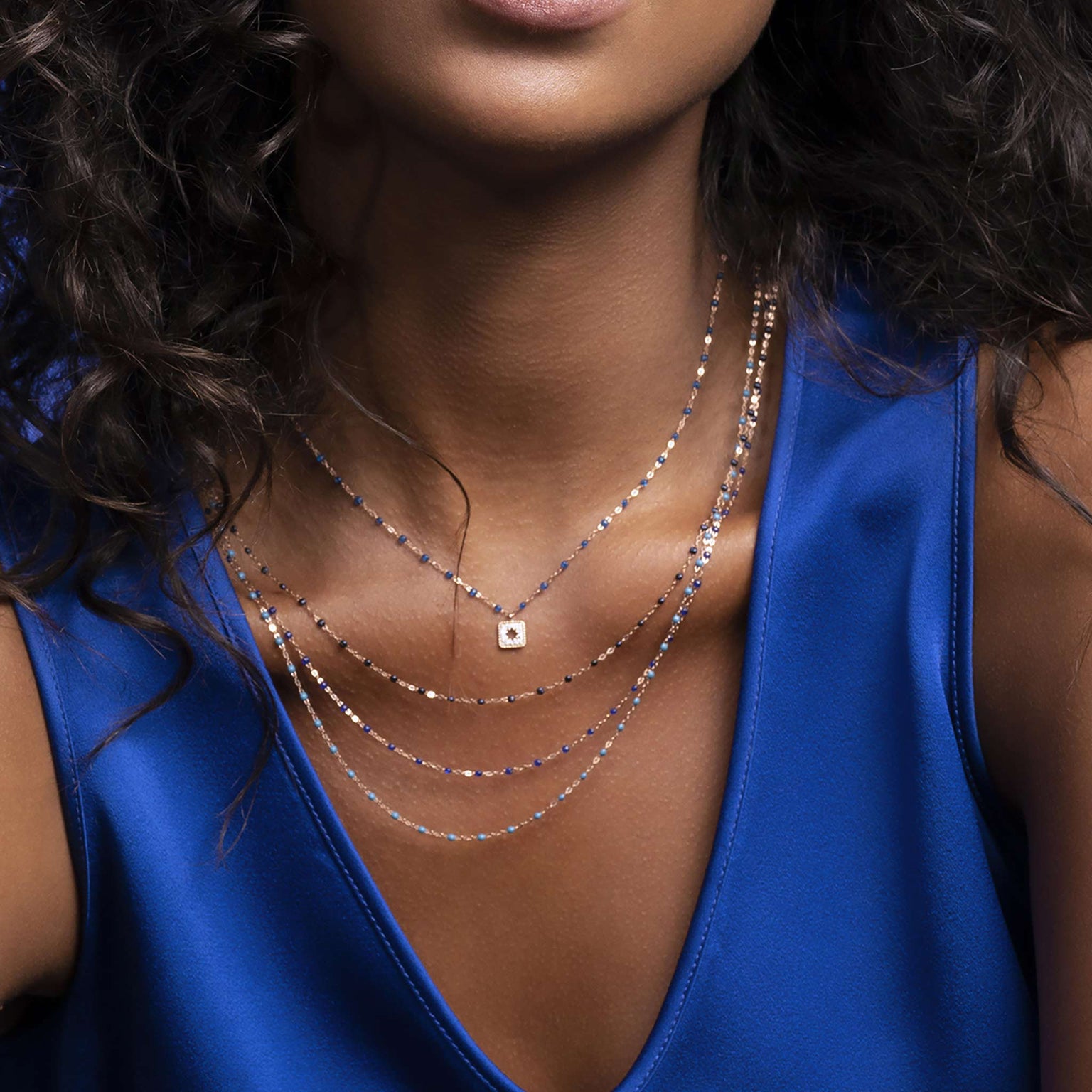 Gigi Clozeau - Classic Gigi Lapis necklace, Rose Gold, 17.7"