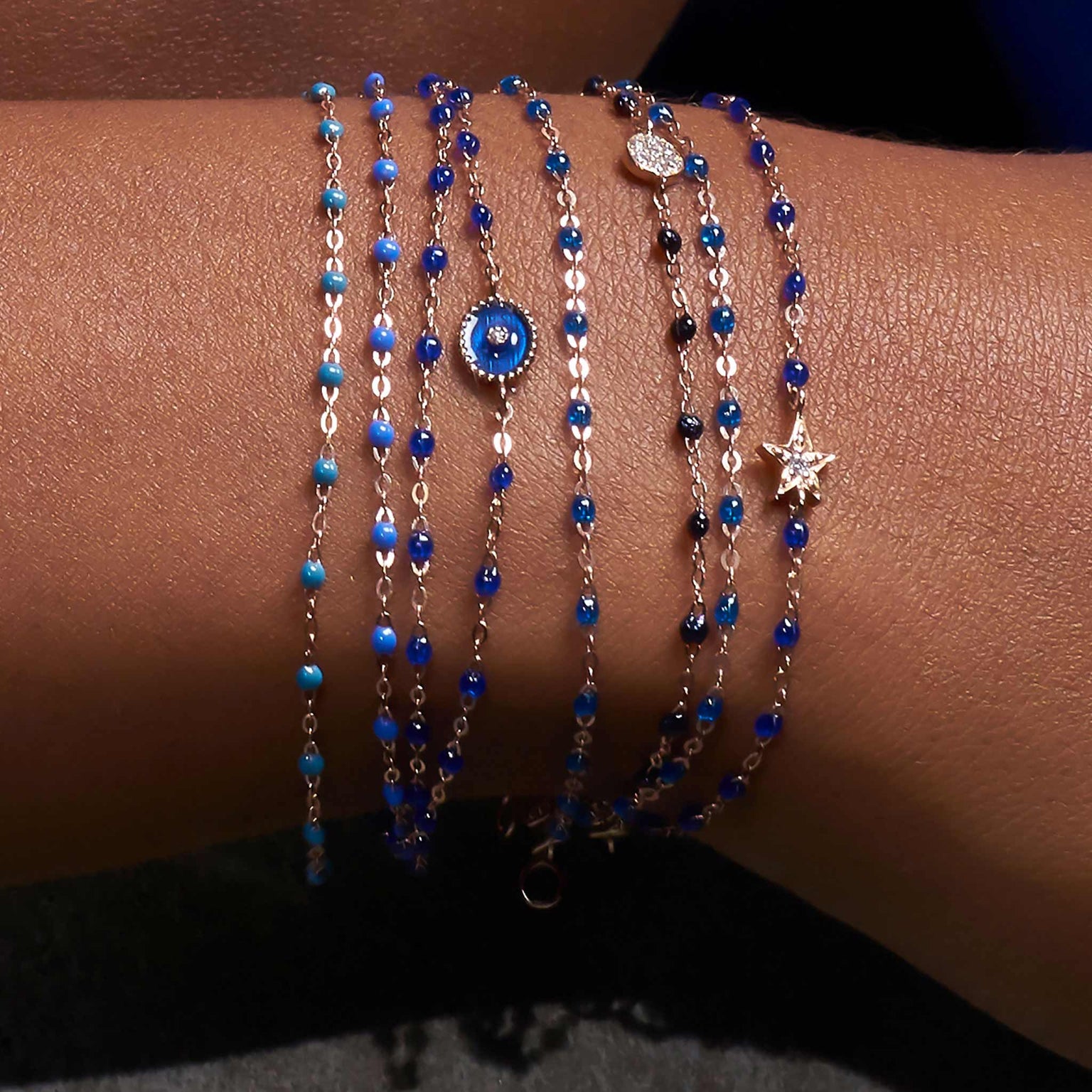 Gigi Clozeau - Star Classic Gigi Lapis diamond bracelet, Rose Gold, 6.7"