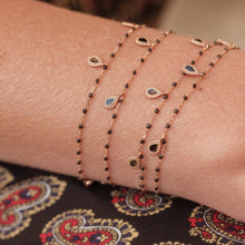  Gigi Clozeau - Black Mini 3 Lucky Cashmere Bracelet, Yellow Gold, 6.7"