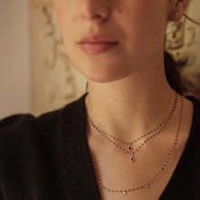 Gigi Clozeau - Black Mini Lucky Cashmere Necklace, Rose Gold, 16.5"