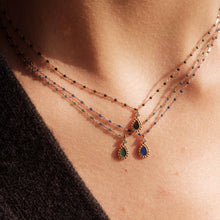 Gigi Clozeau - Lapis Mini Lucky Cashmere Necklace, Rose Gold, 16.5"