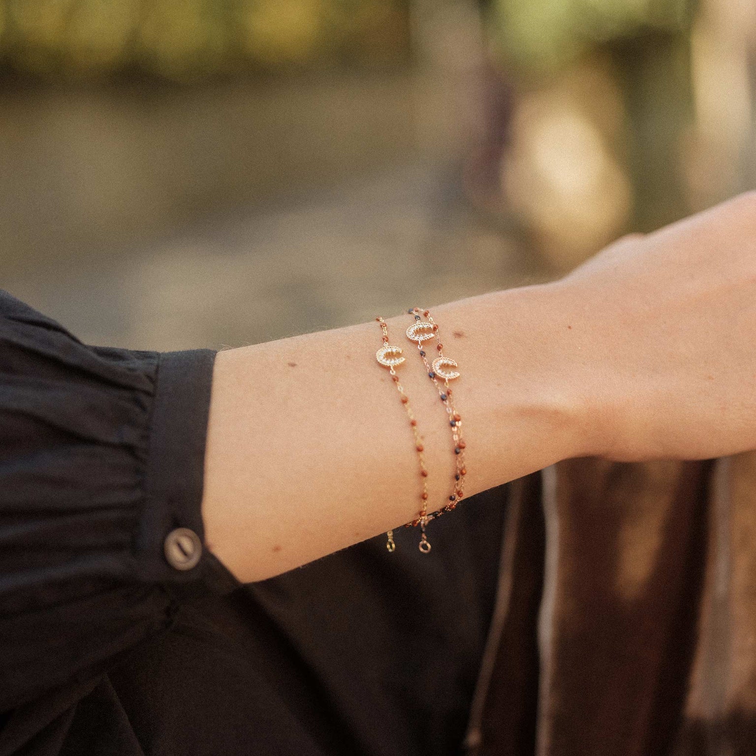 Horseshoe Diamond Fauve bracelet, Rose Gold, 6.7