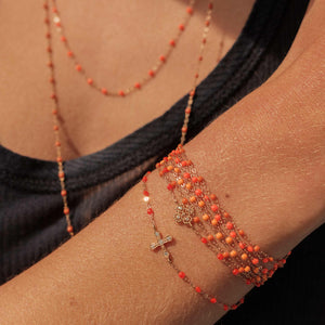 Gigi Clozeau - Classic Gigi Orange bracelet, Rose Gold, 6.7"
