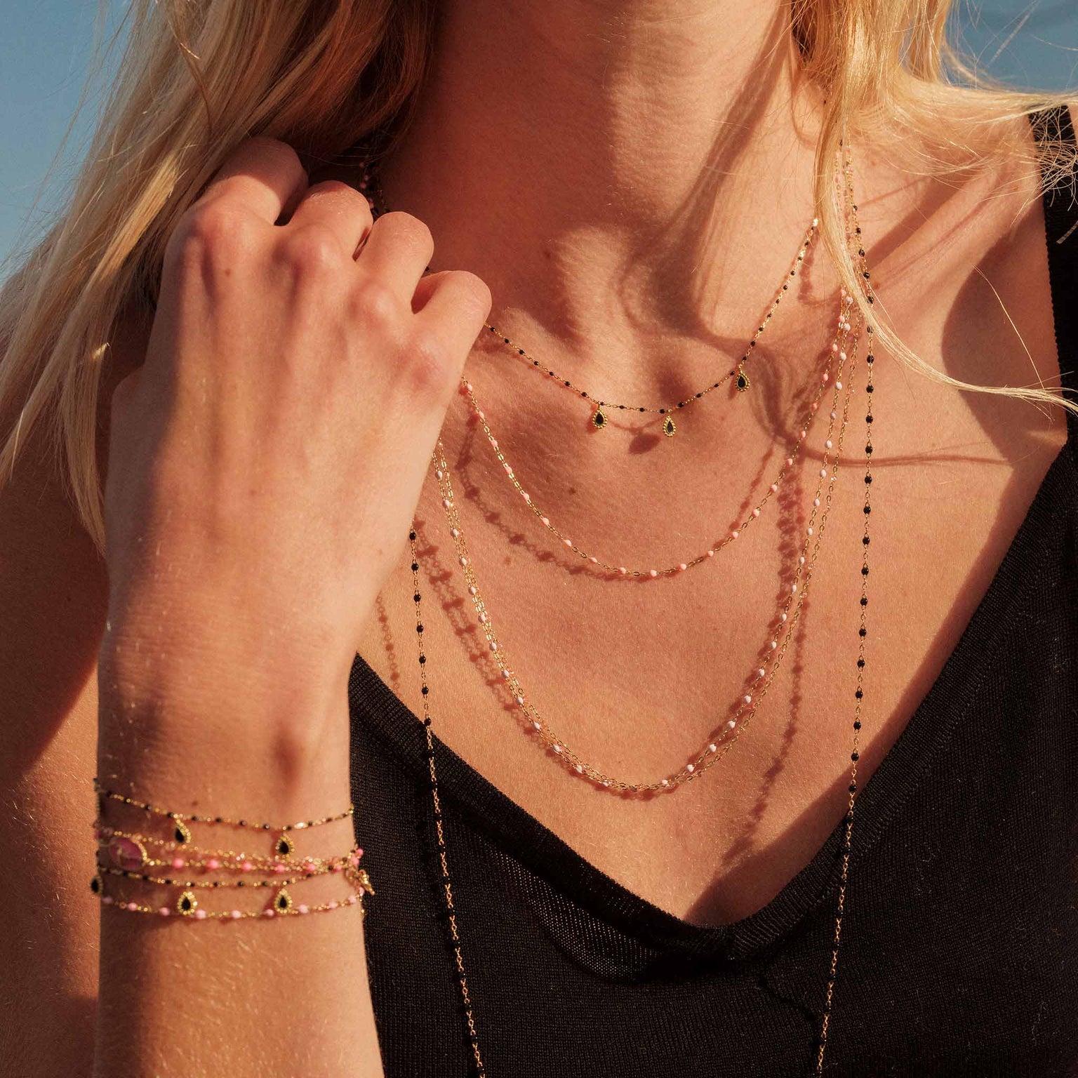 Gigi Clozeau - Classic Gigi Black sautoir, Yellow Gold, 34"