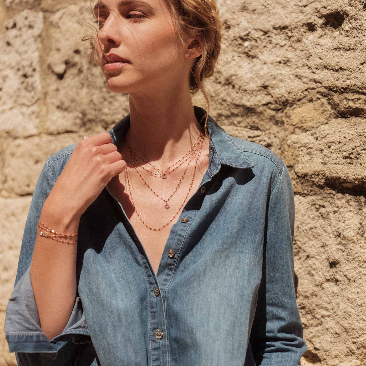 Gigi Clozeau - Classic Gigi Fauve sautoir, Rose Gold, 23.6"