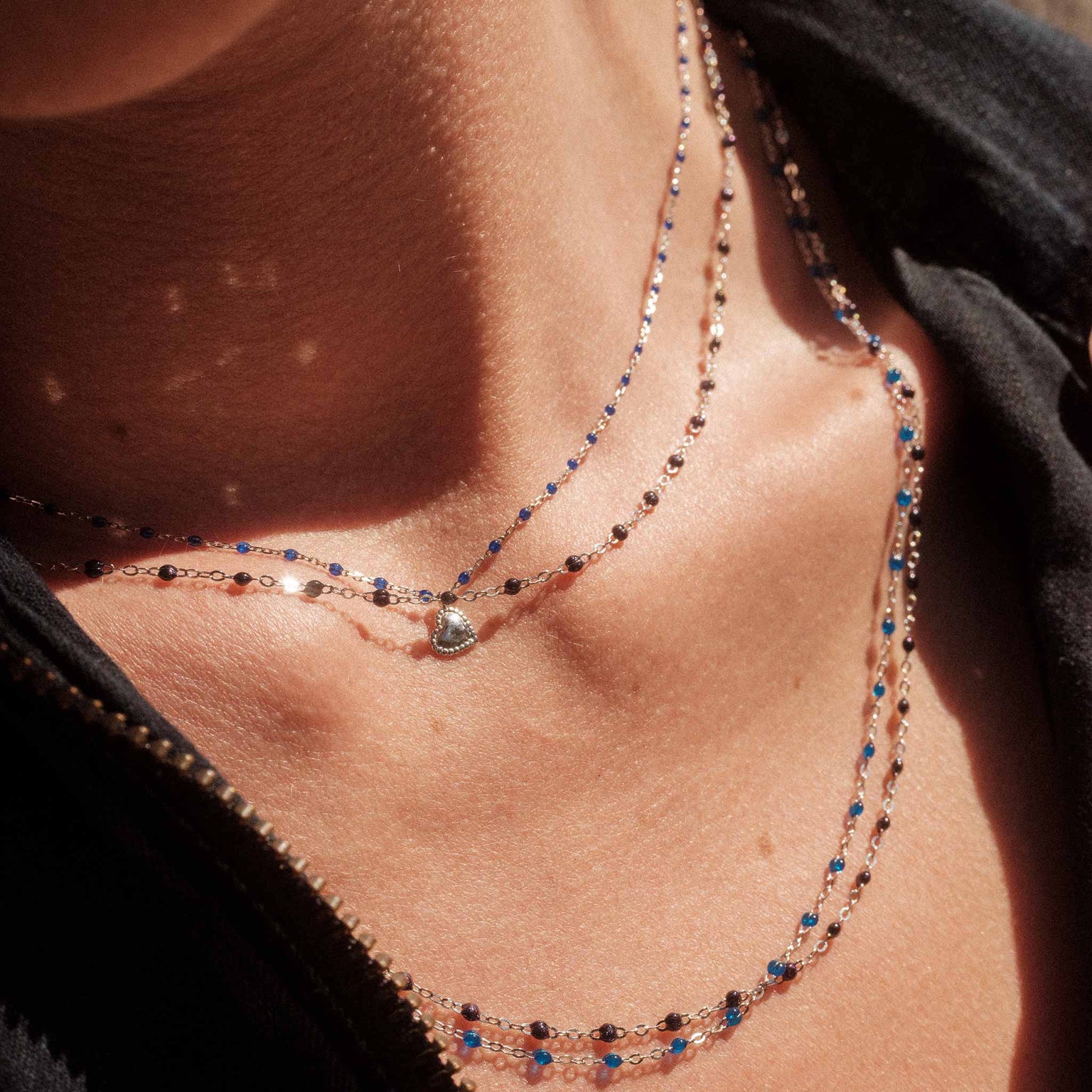 Gigi Clozeau - Lucky Heart Mini Gigi Lapis necklace, Yellow Gold, 15.7"