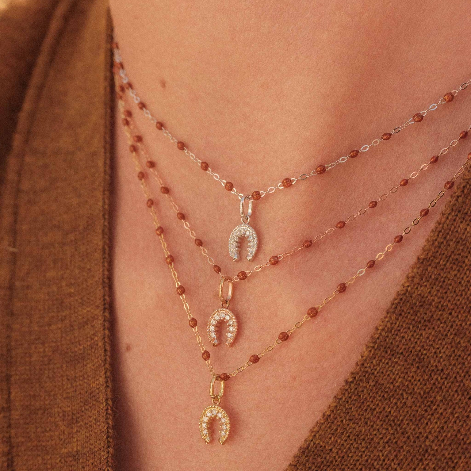 Gigi Clozeau - Classic Gigi Fauve necklace, Rose Gold, 17.7"