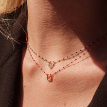 Gigi Clozeau - Mini Horseshoe Diamond Poppy necklace, Rose Gold, 16.5"
