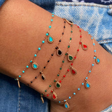 Gigi Clozeau - Turquoise Mini 3 Lucky Cashmere Bracelet, Rose Gold, 6.7"