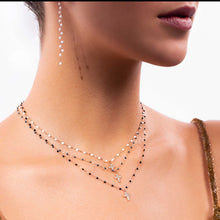 Gigi Clozeau - Cross Charm Classic Gigi Black diamond necklace, Rose Gold, 16.5"