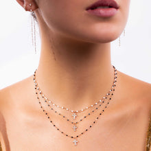 Gigi Clozeau - Cross Charm Classic Gigi Black diamond necklace, Rose Gold, 16.5"