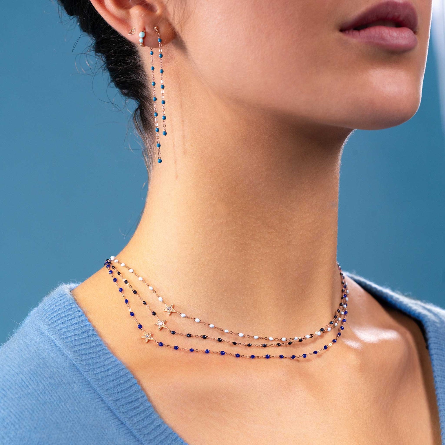 Gigi Clozeau - Star Classic Gigi Lapis diamond necklace, Rose Gold, 16.5"