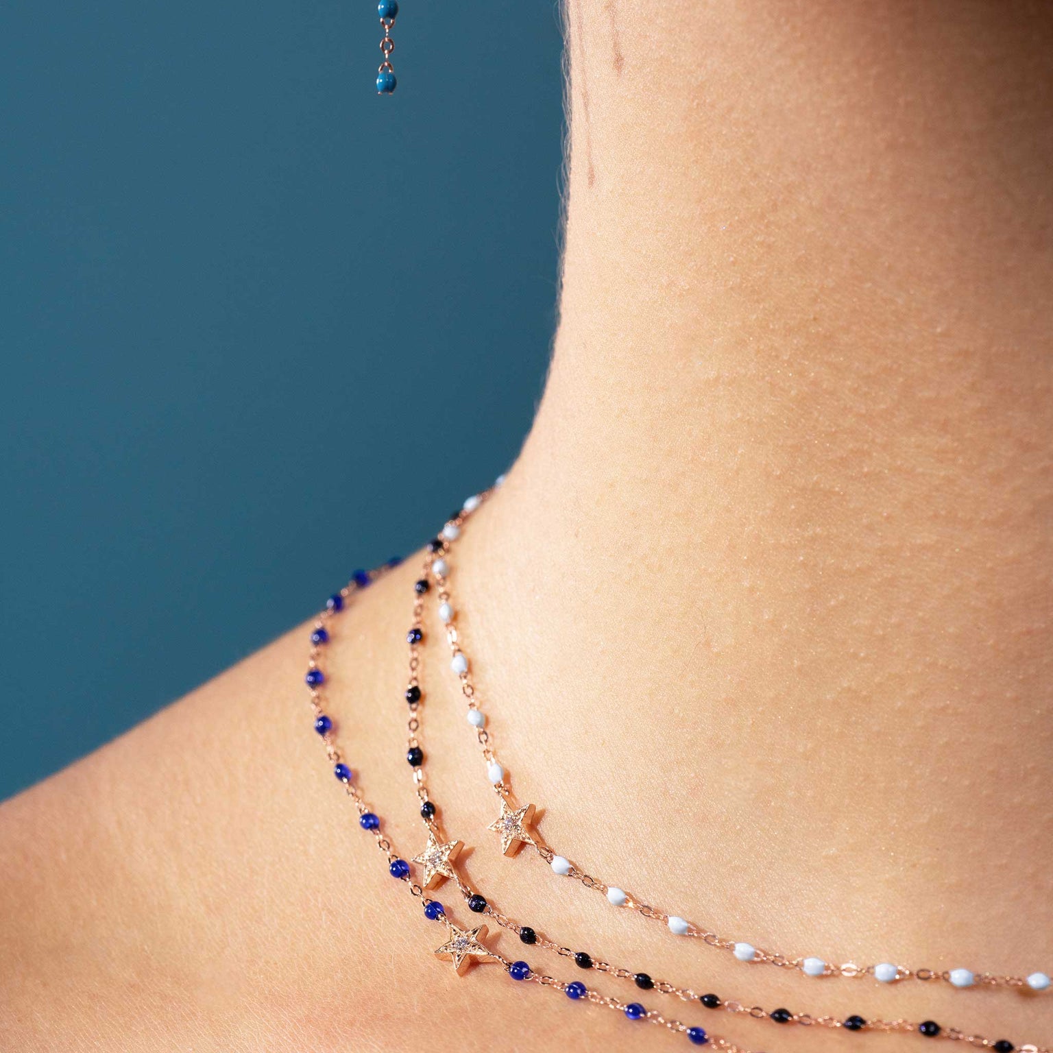 Gigi Clozeau - Star Classic Gigi White diamond necklace, Rose Gold, 16.5"