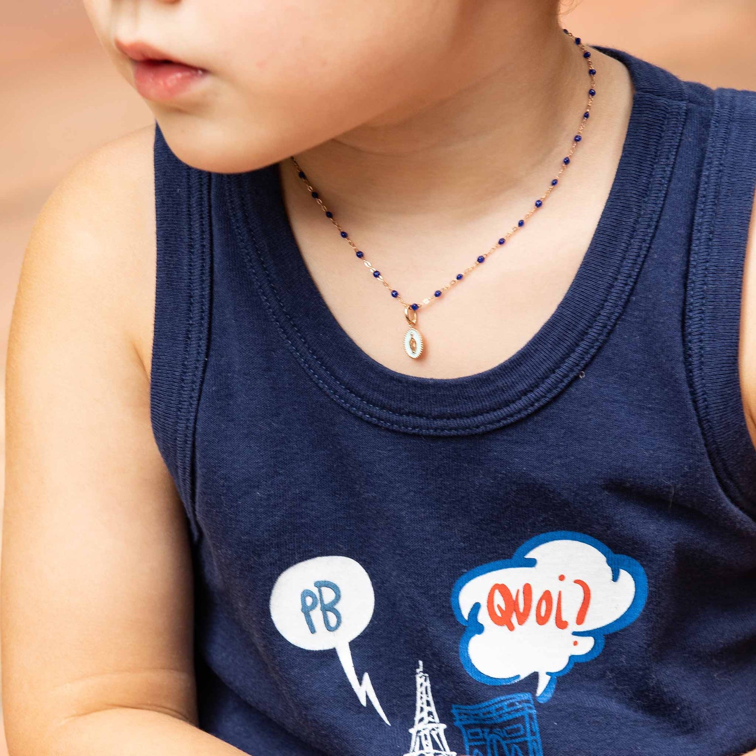 Gigi Clozeau - Child Classic Gigi Lapis necklace, Rose Gold, 13"