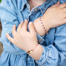 Gigi Clozeau - Little Gigi Pink bracelet, Oval plaque, Yellow Gold, 5.1"