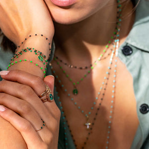 Gigi Clozeau - Cactus Green Resin pendant, Rose Gold