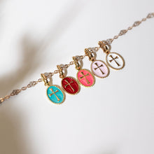 Gigi Clozeau - Cross White Resin pendant, Yellow Gold