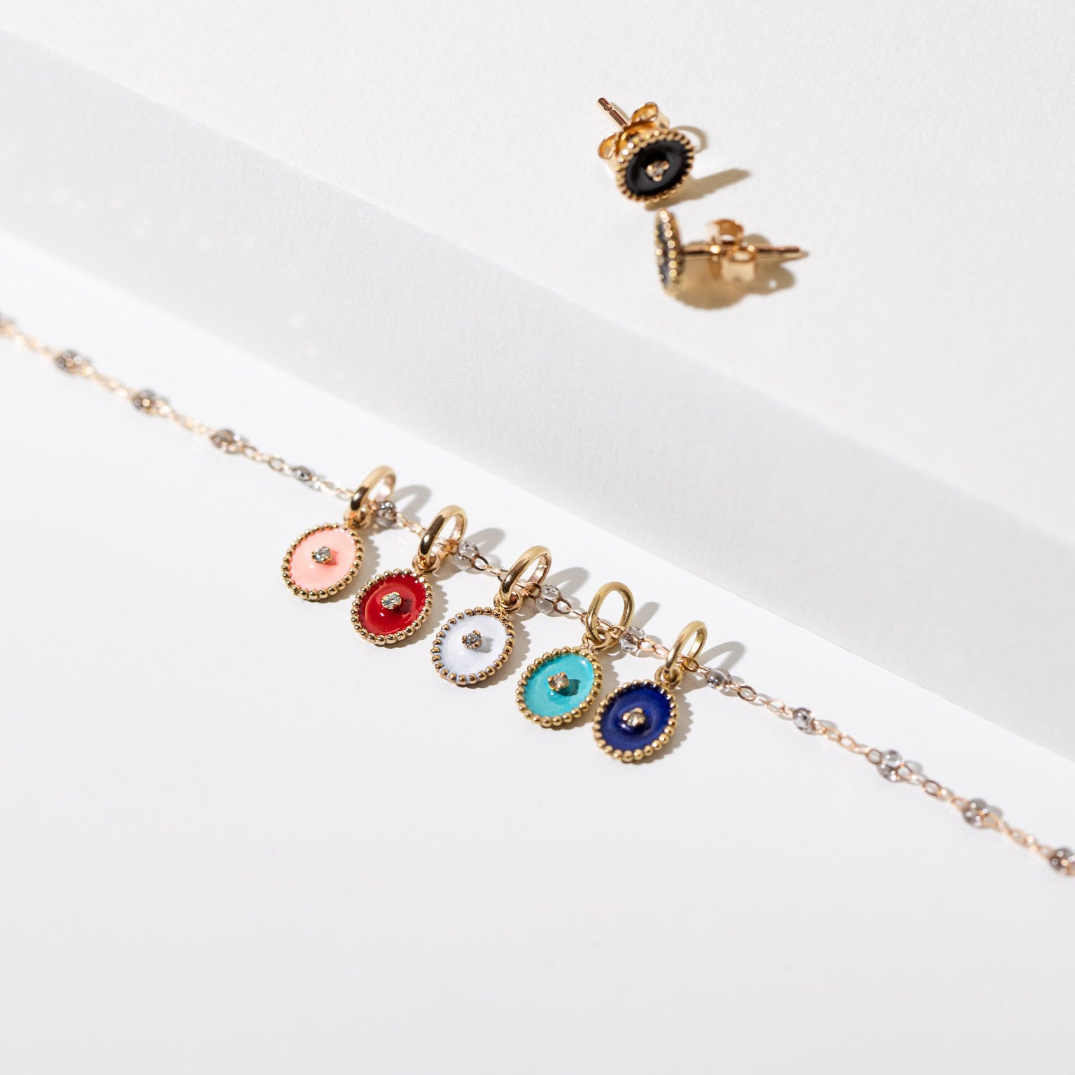 Gigi Clozeau - North Star Saumon resin pendant, Rose Gold