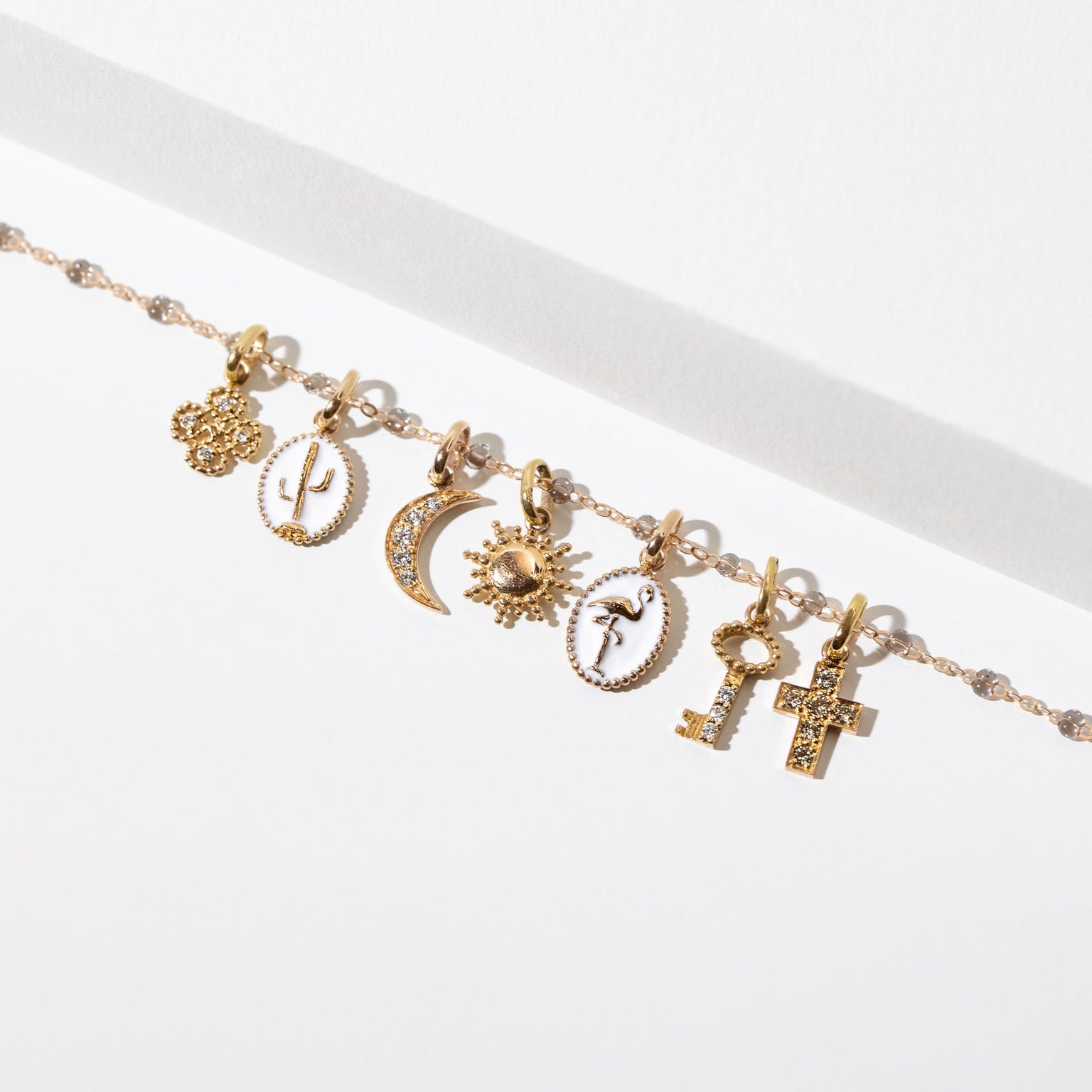 Gigi Clozeau - Cross diamond Pendant, Rose Gold